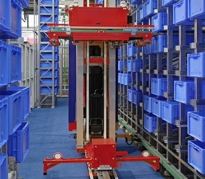 Helical inline geared motor for automatic stacker crane